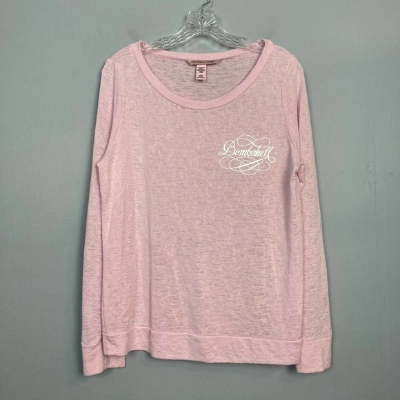 VICTORIA’S Secret Pink Lightweight Burnout Knit Long Sleeve Bombshell Top Size M - Picture 6 of 12